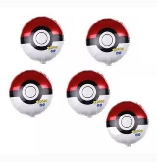 Pack 10 Globos Metálicos Pokémon diseño Pokebola,hi-res