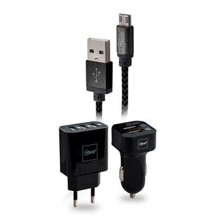 Kit de carga universal 3 en 1 con cable Micro USB, 3 puertos USB de 220V y 1 puerto de 12V.,hi-res