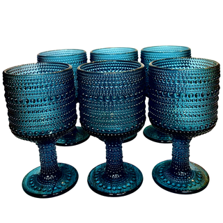 Set de 6 Copas Azul Modelo Gotas,hi-res