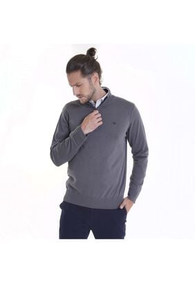Sweater Half Zipper Gris oscuro,hi-res