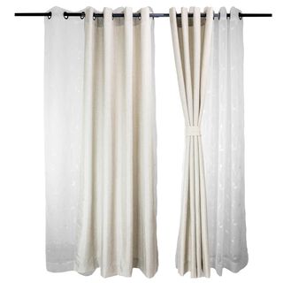Set cortinas ambiente 4pzas Mati y velo bordado Blanco 140x225,hi-res