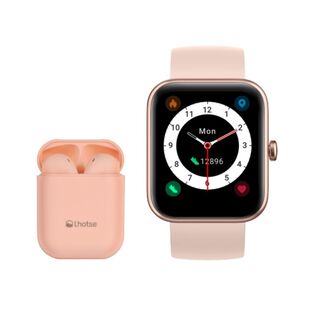 Pack Smartwatch Lhotse Live 206 42mm Pink + Audifono RM12,hi-res
