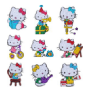 Kit stickers Pintura por Diamantes - Gatito Kitty,hi-res