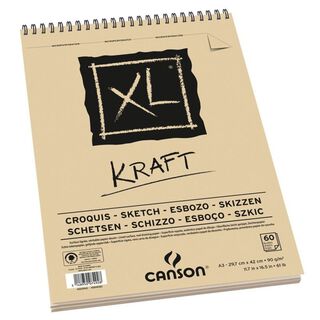 Croquera Dibujo Canson XL Kraft 90gr A3 (29 x 42 cm) 60 hjs,hi-res