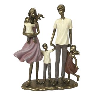 Figura Decorativa Familia Con Tres Hijos,hi-res
