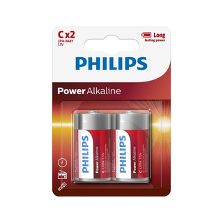 Pack 2 Pilas Alcalinas Philips Power 1.5V, C LR14 Baby,hi-res