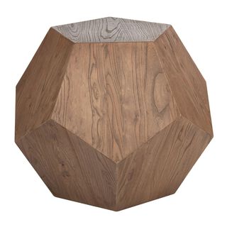 Mesa lateral Geo de madera de olmo estilo geométrica.,hi-res