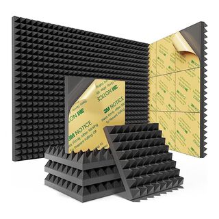 Espuma Panel Acústico Forma Piramidal AutoAdhesivo Pack X6,hi-res