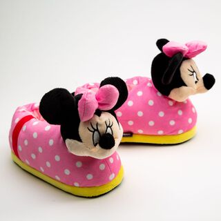 Pantufla 3D Niña Minnie Puntos Rosado Disney,hi-res