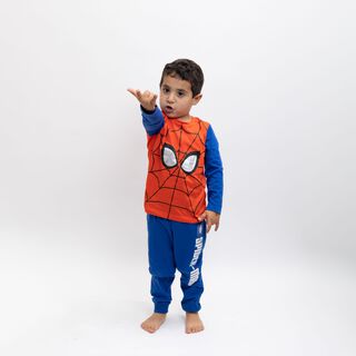 Pijama Disfraz Niño Spiderman Traje Torso Azul Marvel,hi-res