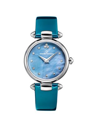 Reloj Claude Bernard Fashion Cuero Azul Mujer,hi-res