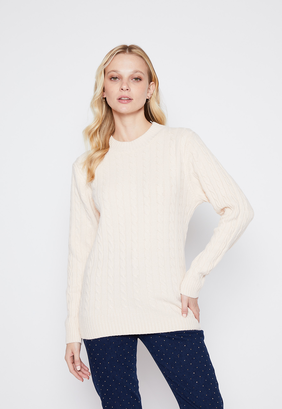 Sweater Mujer Crudo Trenzas Family Shop,hi-res