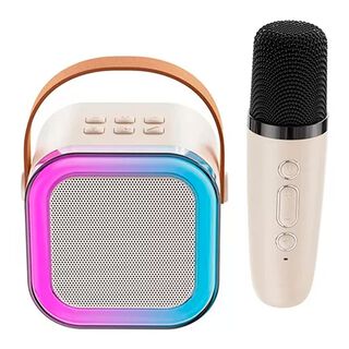 Mini Parlante Bluetooth Portátil Con 1 Micrófono De Karaoke,hi-res