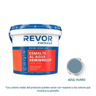 Esmalte Al Agua Semibrillo Pintamax 1 Gl Azul Humo Revor,hi-res