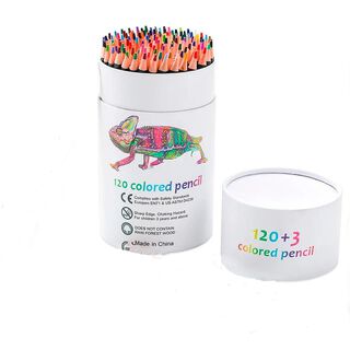 Set 120 Lapices Colores Profesional Dibujo Caja Cilindrica,hi-res