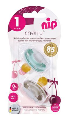  Chupete Cherry látex Celeste-Gris Claro 0-6 meses NIP,hi-res