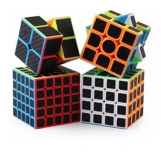 Cubo Rubik 2x2 3x3 4x4 5x5 Stickers Fibra De Carbono,hi-res