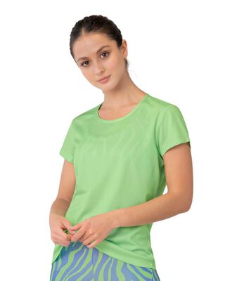 Camiseta deportiva de secado rápido y silueta semiajustada 195324 Verde Claro,hi-res