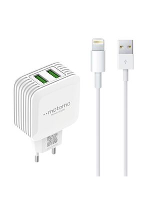Cargador Motomo Dual USB 12W con Cable Lighning de 1m SEC,hi-res