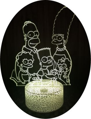 Lámpara ilusión 3D Los Simpson 7 Colores Led,hi-res