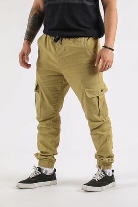 Pantalon Jogger Canvas Parachute Kaki Gangster,hi-res