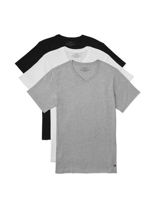 Pack 3 Camisetas V-Neck Gris Tommy Hilfiger,hi-res