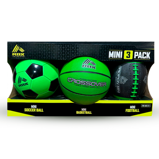 Set 3 Mini Balones Futbol, Basket, Futbol Americano,hi-res