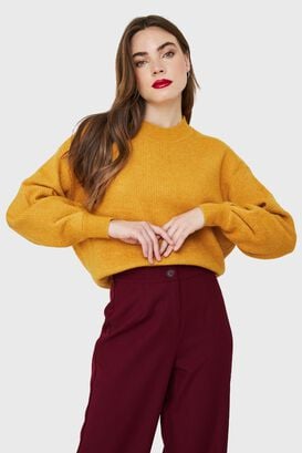 Sweater Básico Soft Mostaza Nicopoly,hi-res