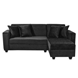 Sofa Modular Maite Felpa Negro,hi-res
