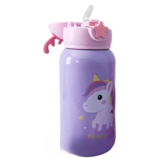 Botella De Agua Infantil 500ml Unicornio Termo Lila,hi-res