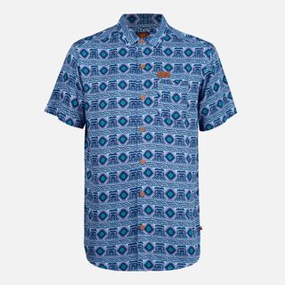 Camisa Hombre Aflora Full Print Azul Grisaceo Haka Honu,hi-res