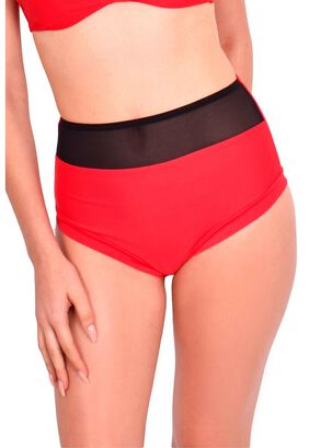 Bikini calzón pin up con transparencia color rojo,hi-res