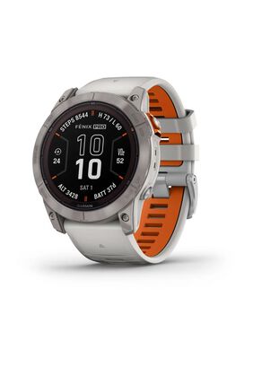 Smartwatch fenix 7X Pro Sapph Solar Ti w/Gray/Orange Band,hi-res