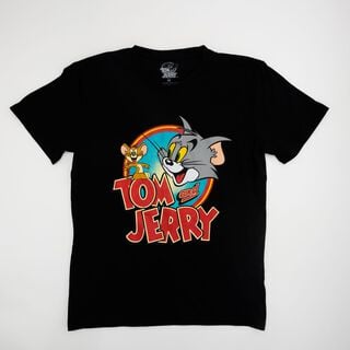 Polera Hombre Icono Negro Tom y Jerry,hi-res
