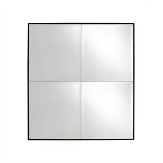 Espejo Rectangular Biselado Negro 90x80 cm,hi-res