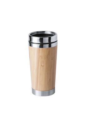 Vaso Mug Con Tapa Acero Bambú Ariston 500 ml,hi-res