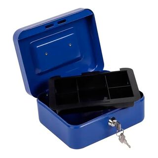 Caja Fuerte Metálica Para Dinero Seguridad 200mm Azul,hi-res