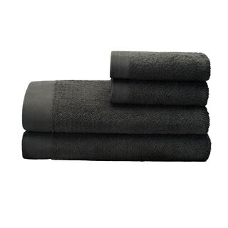 Set 2 toallas mano y 2 toallones baño Elegance grafito, 100% algodón, 550 gr/m2,hi-res