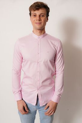 Camisa cuello mao rosa manga larga fit White Cloth,hi-res