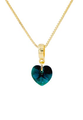 Collar Romance Gold Cristales Genuinos Emerald Shimmer.,hi-res