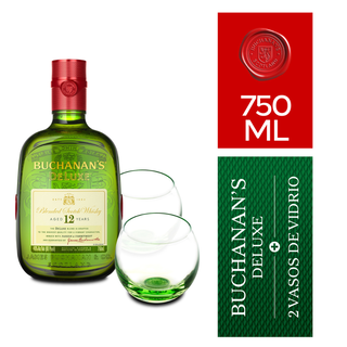 Pack Whisky Buchanan's Deluxe 12 Años 750ml + 2 Vasos,hi-res
