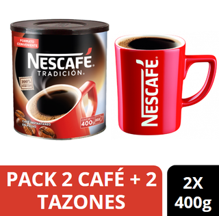Pack Café Café NESCAFÉ® Tradición 400g x2 + 2 Tazones,hi-res