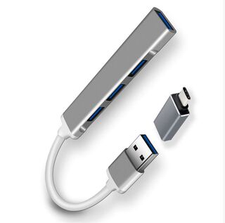 Mini HUB USB Con 4 Puertos USB 3.0 y Adaptador Tipo C,hi-res
