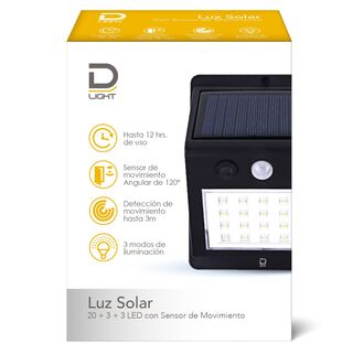 Luz Solar 20+3+3 Leds Datacom Pronobel,hi-res