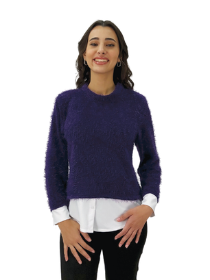 Sweater Peluda Purpura,hi-res