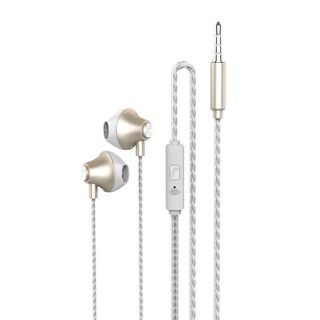 AUDIFONO IN EAR CABLE TRENZADO GOLD-WHITE AUDIOLAB,hi-res