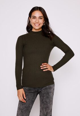 Sweater Mujer Verde Canuton Cuello Alto Family Shop,hi-res