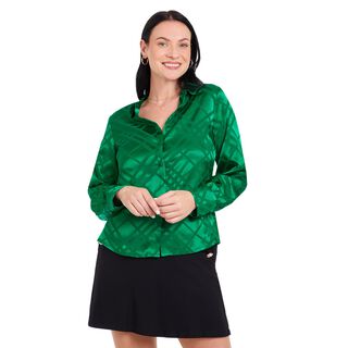Blusa Con Textura Verde Mujer,hi-res