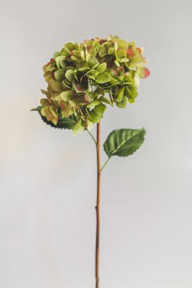Hortensia Verde con Rosado Flor Artificial by Le Bouquet 66 cm,hi-res