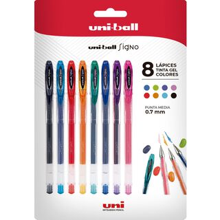 Lápices Gel Uniball Signo-120 x8 Colores Regulares,hi-res